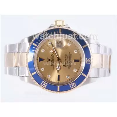 Rolex Submariner Automatic Movement Two Tone With Golden Dial