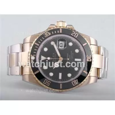 Rolex Submariner Automatic Full Gold With Black Dial Ceramic Bezel