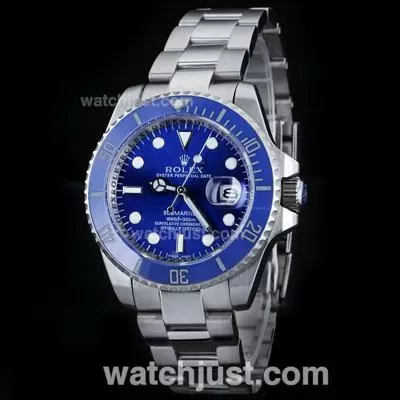 Rolex Submariner Automatic With Blue Dial S/s Blue Ceramic Bezel