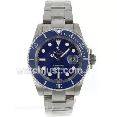 Rolex Submariner Automatic Movement Blue Ceramic Bezel With Blue Dial S/s