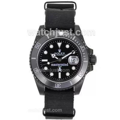 Rolex Submariner Mastermind Japan Automatic Pvd Case Ceramic Bezel With Nylon Strap