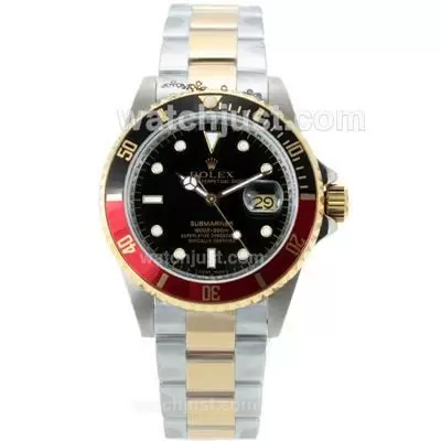 Rolex Submariner Automatic Two Tone Black/red Bezel With Black Dial