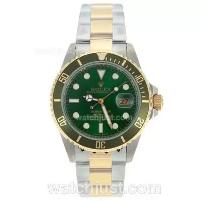 Rolex Submariner Automatic Two Tone With Green Dial