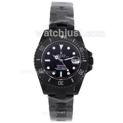 Rolex Submariner Automatic Full Pvd Ceramic Bezel With Black Dial Sapphire Glass