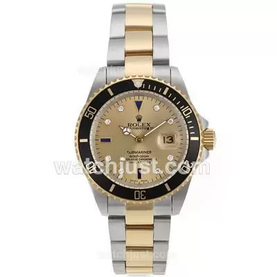 Rolex Submariner Automatic Two Tone With Golden Dial