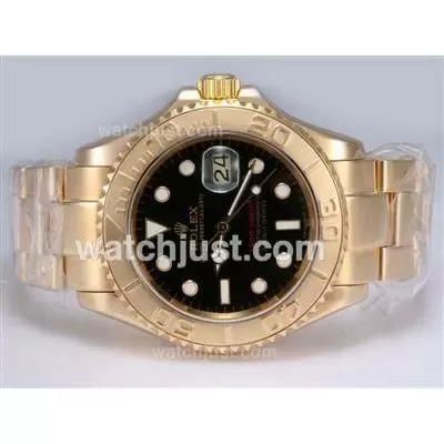 Rolex Yacht Master Automatic Movement Full Gold With Black Dial