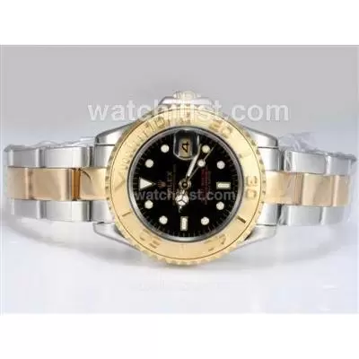 Rolex Yacht Master Automatic Two Tone With Black Dial