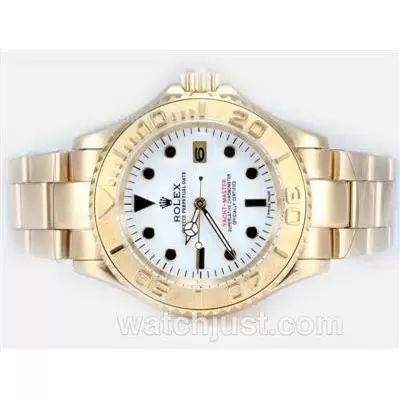 Rolex Yacht Master Automatic Full Gold With White Dial