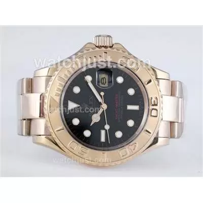 Rolex Yacht Master Automatic Full Gold With Black Dial