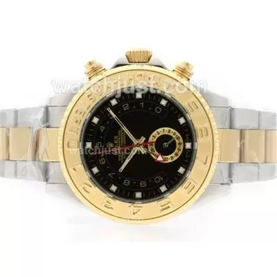 Rolex Yacht Master Ii Automatic Working Gmt Two Tone With Black Dial