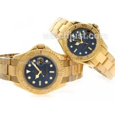 Rolex Yacht Master Automatic Movement Full Gold With Blue Dial