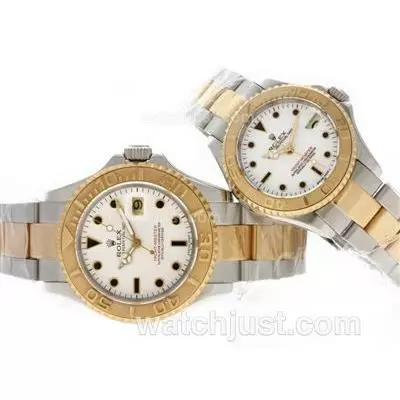 Rolex Yacht Master Automatic Movement Two Tone With White Dial