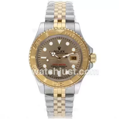 Rolex Yacht Master Automatic Two Tone With Golden Dial