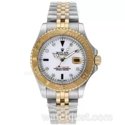 Rolex Yacht Master Automatic Two Tone Diamond Markers With Mop Dial