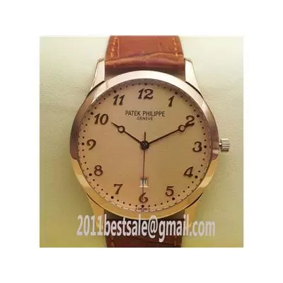 Patek Philippe Calatrava 6 O'clock Date Window Rose Gold Dial