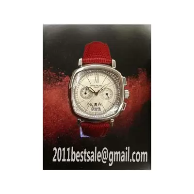 Patek Philippe Gondolo White Dial Red Snakeskin Leather Strap