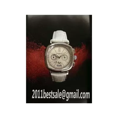 Patek Philippe Gondolo White Dial White Croc Leather Strap