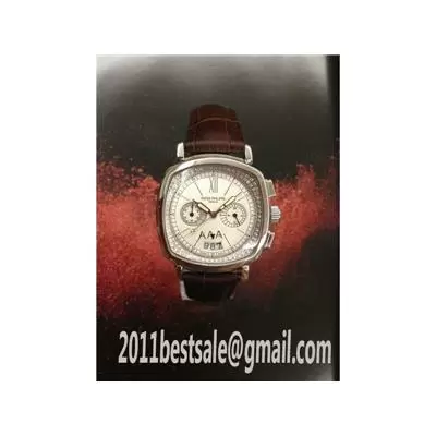 Patek Philippe Gondolo White Dial Brown Croc Leather Strap