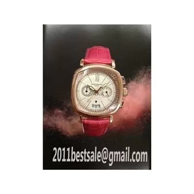 Patek Philippe Gondolo Rose Gold Case Red Croc Leather Strap