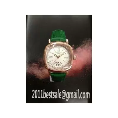 Patek Philippe Gondolo Rose Gold Case Green Croc Leather Strap