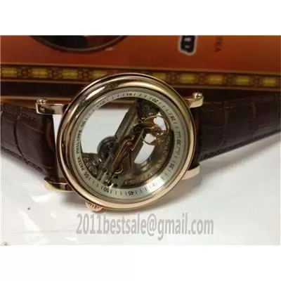 Patek Philippe Skeleton Rose Gold Case White Bezel