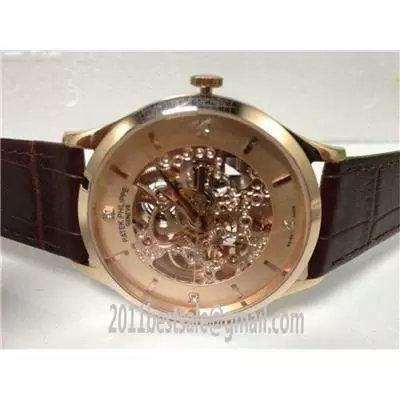 Patek Philippe Skeleton Rose Gold Case Rose Gold Dial