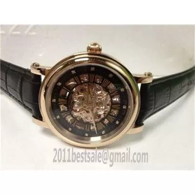 Patek Philippe Skeleton Rose Gold Case Roman Numerals