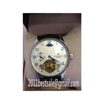 Patek Philippe Tourbillon Design Moon Phrase White Dial Arabic Numerals