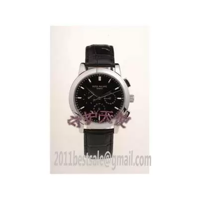 Patek Philippe Grand Complications Black Dial Leather Strap