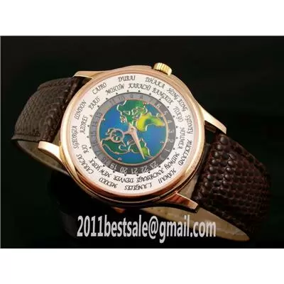 Patek Philippe Complications Swiss 2824 Movement Map Dial Rose Gold Case