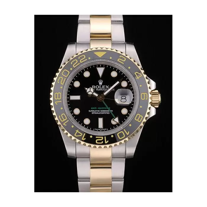 Swiss Rolex Gmt Master Rose Gold Bezel Black Dial Best Luxury Watches