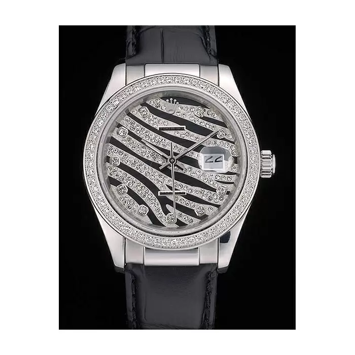 Swiss Rolex Datejust Special Edition 2012 Black Leather Strap Best Luxury Watches