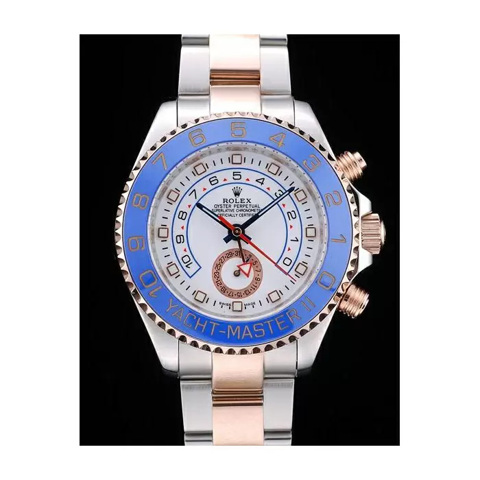 Swiss Rolex Yachtmaster Blue Ceramic Bezel White Dial Tachymeter Best Luxury Watches