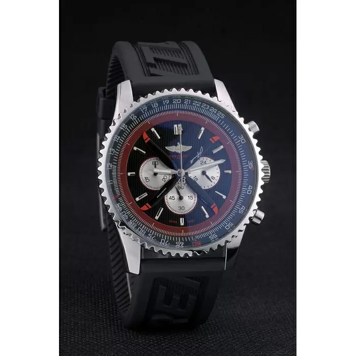 Swiss Breitling Certifi Black Rubber Strap Black Dial Chronograph