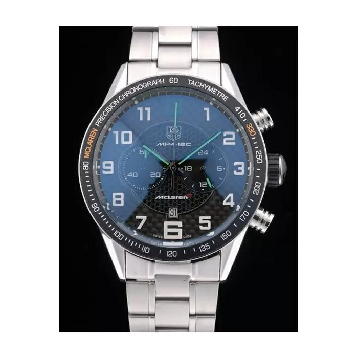 Swiss Tag Heuer Carrera Mclaren Black Ceramic Bezel Stainless Steel Strap Best Luxury Watches