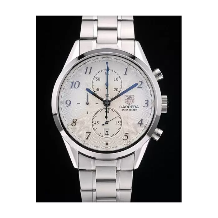 Swiss Tag Heuer Carrera White Dial Stainless Steel Strap Best Luxury Watches