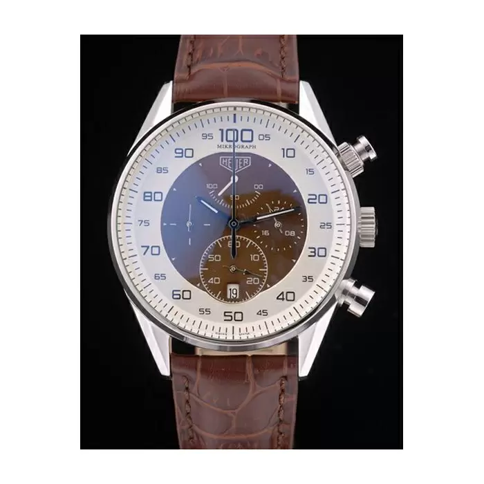 Swiss Tag Heuer Mikrograph Limited Edition Brown Leather Strap Best Luxury Watches