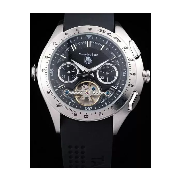 Swiss Tag Heuer Slr Tachymeter Bezel Black Dial Black Rubber Strap Tourbillon Best Luxury Watches