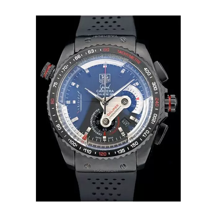 Swiss Tag Heuer Carrera Black Ceramic Bezel Rubber Strap Best Luxury Watches