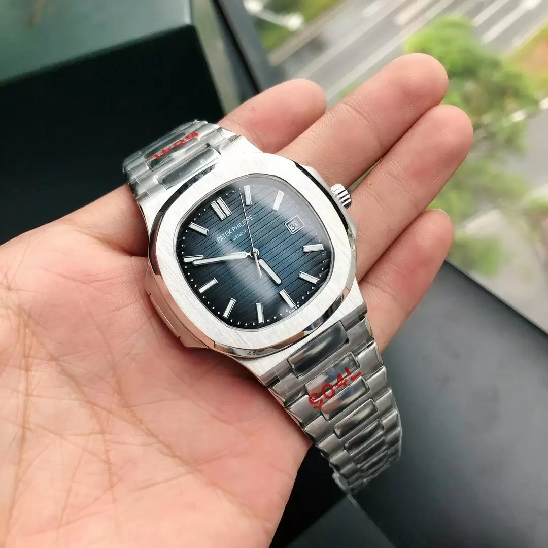 Swiss Patek Philippe Nautilus Blue Dial Stainless Steel Case