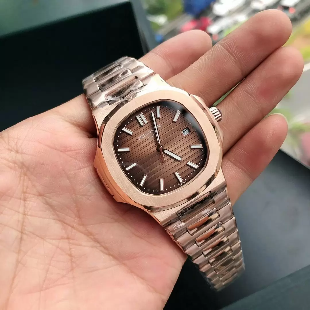 Swiss Patek Philippe Nautilus Brown Dial Stainless Steel Case