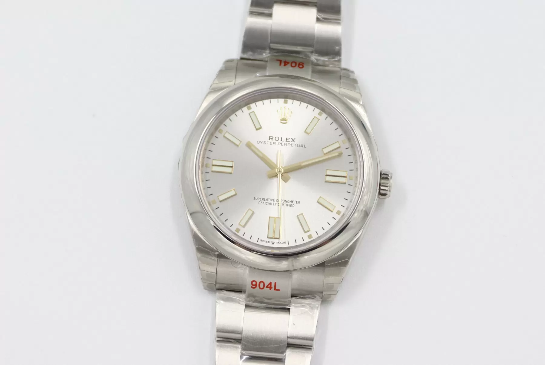 Swiss Rolex Oyster Perpetual White Dial Stainless Steel Case And Bracelet