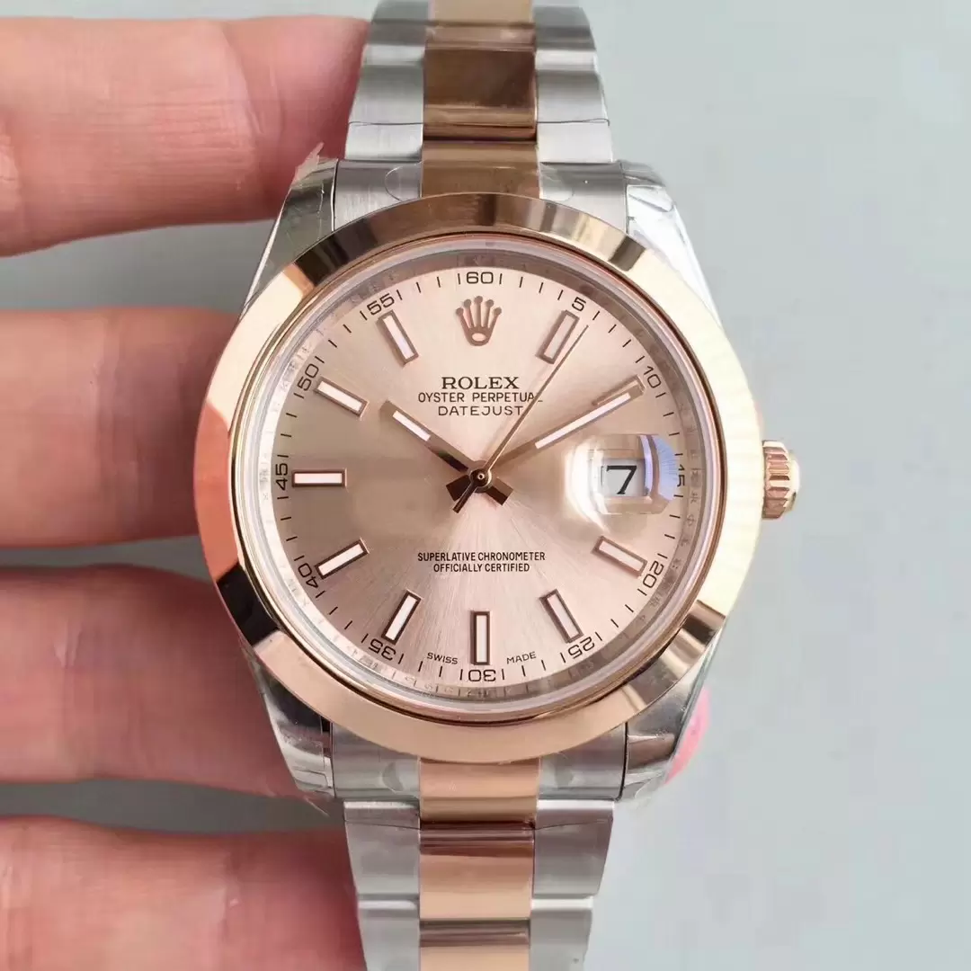 Swiss Rolex Datejust Two Tone Stick Markers