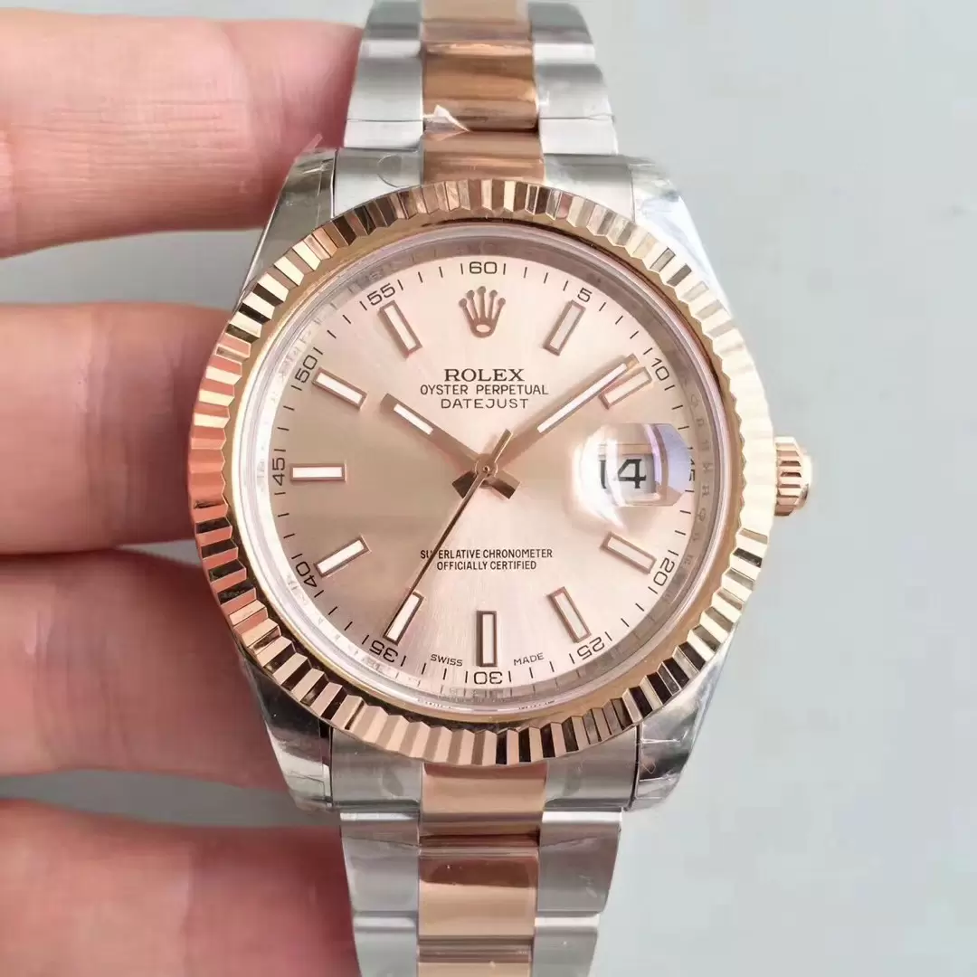 Swiss Rolex Datejust Two Tone Stick Markers