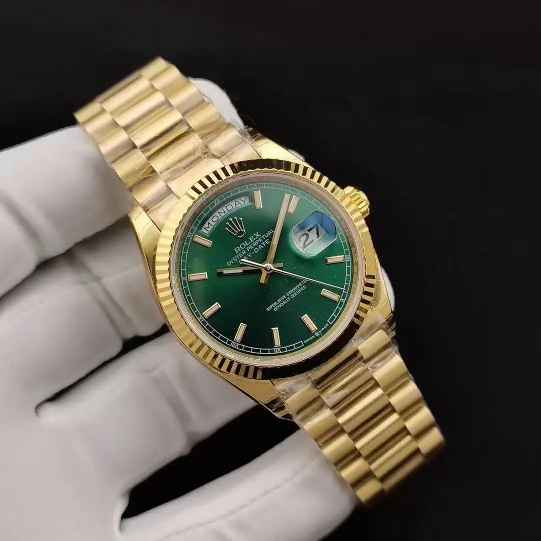 Rolex Day Date Stick Markers With Green Dial