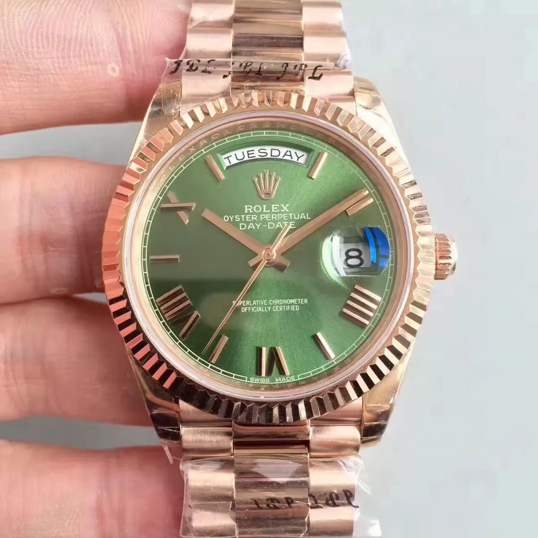 Rolex Day Date Stick Markers With Green Dial