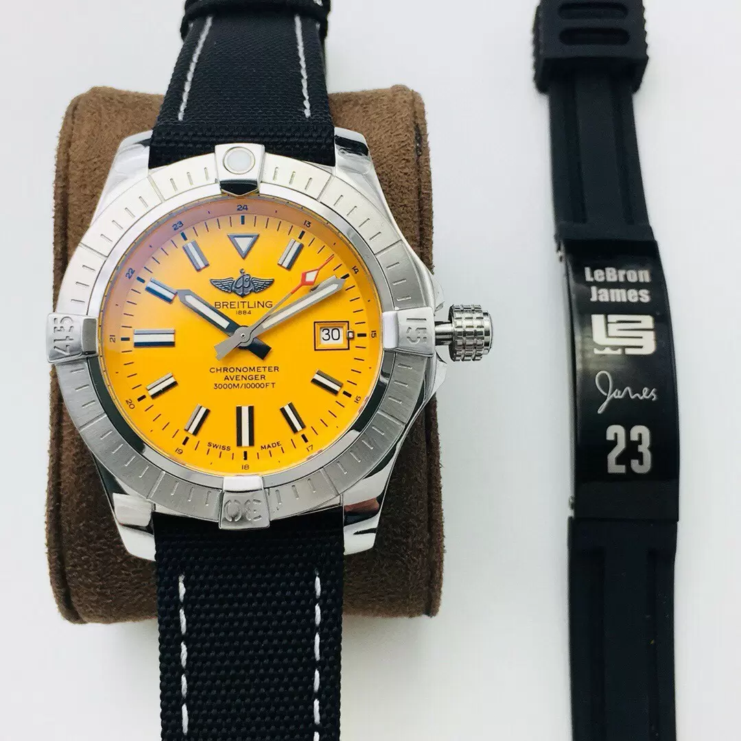 Swiss Breitling Chronomat Yellow Dial With Nylon Strap