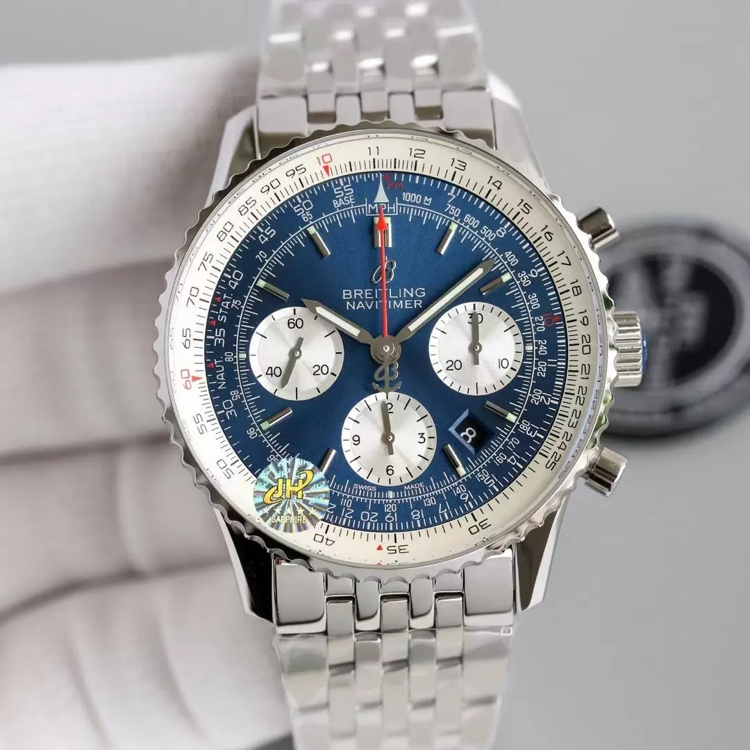 Swiss Breitling Navitimer Blue Dial Stainless Steel Bracelet