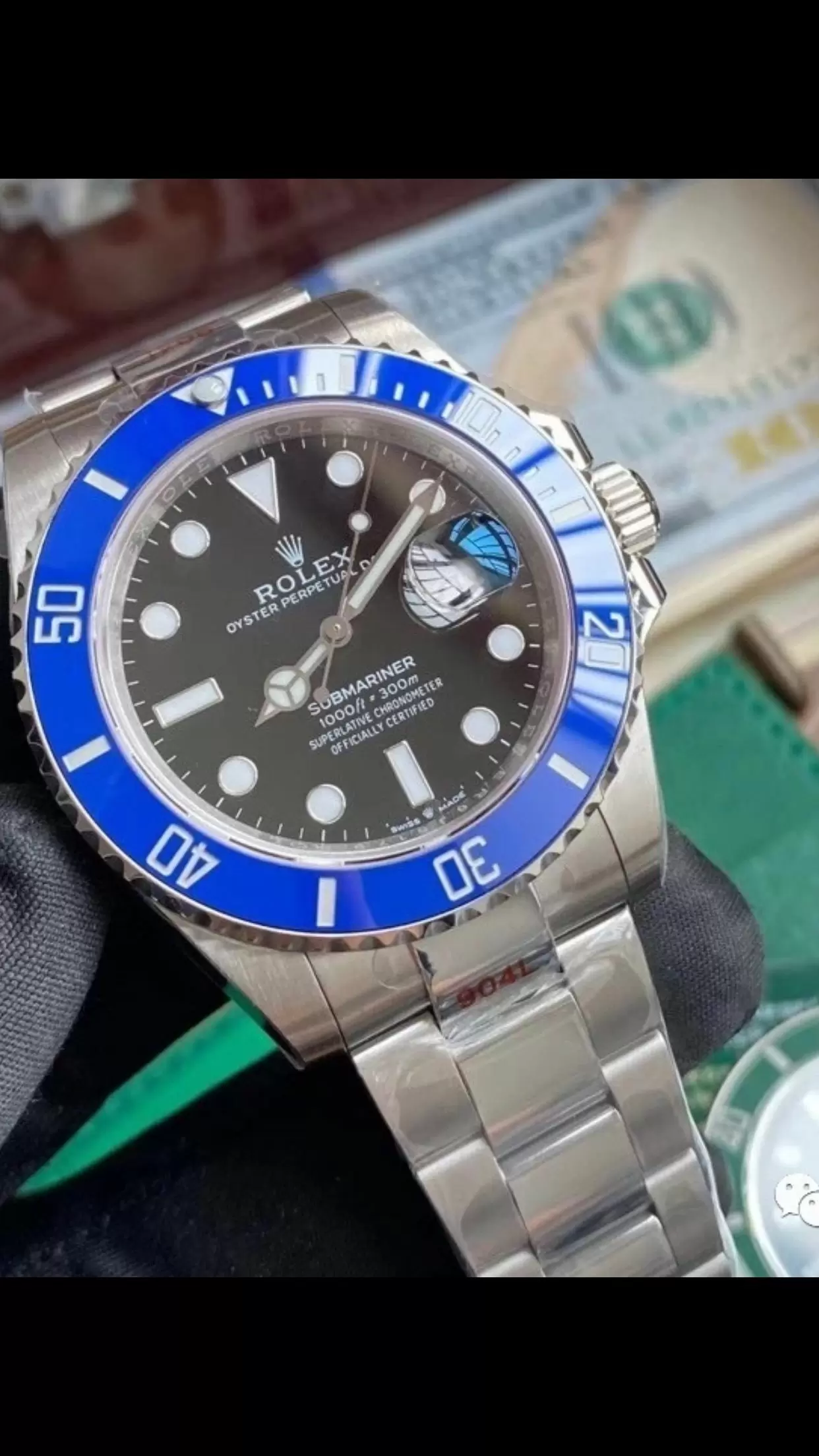 Swiss Rolex Submariner Blue Tachymeter Black Dial