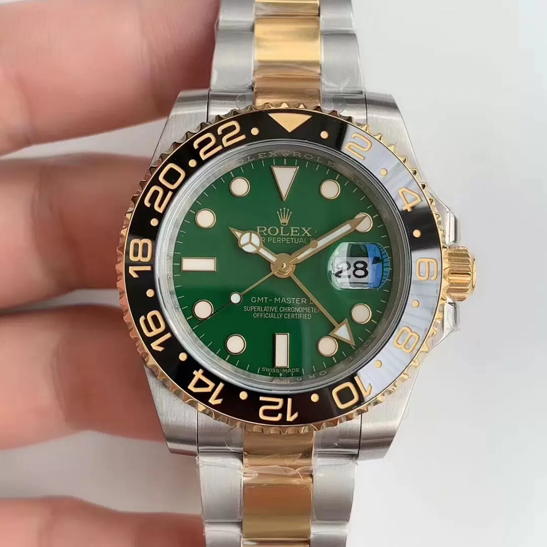 Swiss Rolex Gmt Master Ii Green Dial